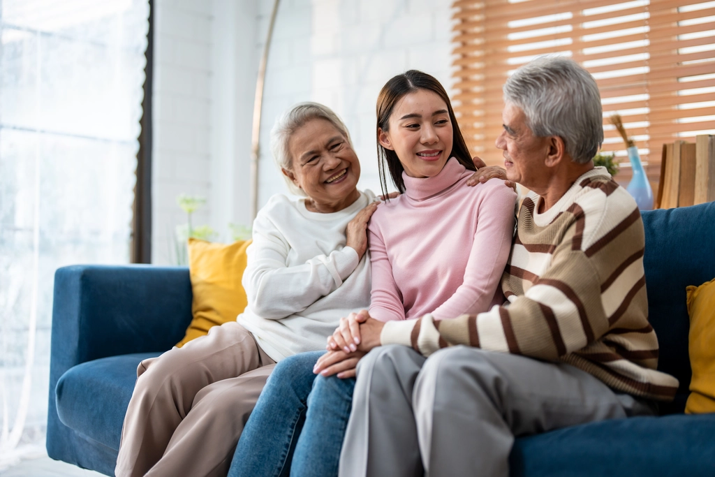 A provider administering palliative care